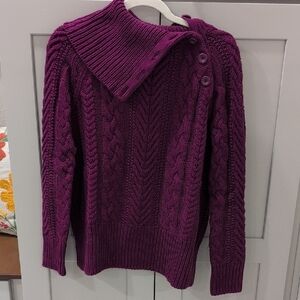 Moda International Purple Cowl Neck Sweater